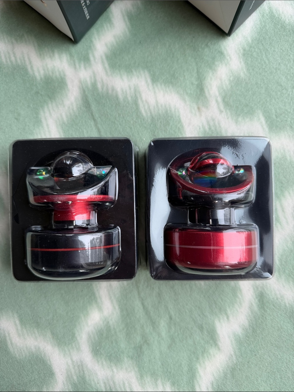 2 Dashboard Rotating Galaxy Metal Decor for scented refresherner - Black & Red